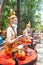 Ascetic statue at the temple, Thailand.