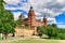 Aschaffenburg, Germany - Palace called `Schloss Johannisburg` and green park on summer day