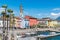 Ascona town and lake Maggiore, Switzerland. Ascona postcard