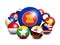 ASEAN . Association of Southeast Asian Nations . 3D circle balls and member flags design . White isolated background . Vector