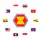 ASEAN emblem and Flag of Southeast Asia