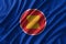 ASEAN flag painting on high detail of wave cotton fabrics . 3D illustration