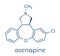 Asenapine antipsychotic drug molecule. Skeletal formula.