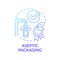 Aseptic packaging blue gradient concept icon