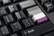 Asexual flag painted on computer keyboard. 3D rendering