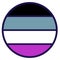 Asexual LGBT Pride Flag Festive Circle Badge