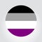 Asexual pride flag in a form of circle