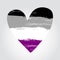 Asexual pride flag in a form of heart with