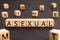 Asexual - word from wooden blocks with letters