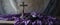 Ash Wednesday Still Life with Crucifix and Ashes. Still life of Ash Wednesday with purple cloth, ash bowl, and a
