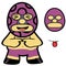 Ashamed chibi mexican wrestler cartoon expressions pack