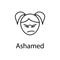 ashamed girl face icon. Element of emotions for mobile concept and web apps illustration. Thin line icon for website design and de