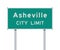 Asheville City Limit road sign