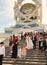 Ashgabad, Turkmenistan - May 15, 2013. Bride and groom on the st
