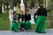 Ashgabad, Turkmenistan - October 10, 2014. Young girls in nation