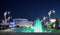 Ashgabat, Turkmenistan - September 24, 2017: Night view of the sport town, which hosted 5 Asian Games. Asian indoor games and ma