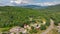 Ashland historic town aerial view, Ashland, NH, USA