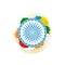Ashok Chakra in Indian tricolor background