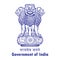 Ashok Stambh Satyamev Jayete Government of India symbol in Blue Colour (Emblem of India