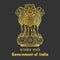 Ashok Stambh Satyamev Jayete Government of India symbol in Golden Colour (Emblem of India