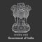 Ashok Stambh Satyamev Jayete Government of India symbol in Silver Colour (Emblem of India