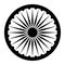 Ashoka Chakra symbol, wheel of dharma, isolated vector illustration.
