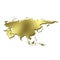 Asia 3D Golden Map