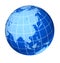 Asia blue earth globe