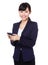 Asia business woman use mobile phone