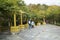 Asia China, Beijing, the north house, Forest Park, Wooden pavilion, autumn leaves