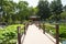 Asia China, Beijing, Taoranting Park,summer landscapeï¼ŒThe pavilion, wooden railings