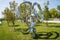 Asia China, Wuqing, Tianjin, Green Expo,Landscape sculpture, the woman waving ribbons