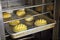 Asia Chinese pineapple Bun pancake baked bums on baking tray sweet treats desserts high calorie food popular refreshment