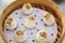 Asia Chinese style desert Sticky Rice Shaomai in a food steamer