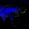 Asia continent electric lights map at night. Electric illumination of cities at night