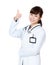 Asia female doctor thumb up