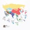 Asia Infographic Map Template jigsaw concept banner. vector .