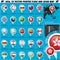 Asia Map and flags Pointer Icons set3