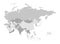 Asia Map Greyscale Vector illustration