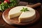 Asiago Cheese Platter on Wooden Plate. AI Generated