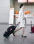 Asian air flight hostess in Incheon International airport