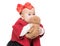 Asian baby girl play doll bear