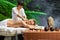 Asian back massage theraphy spa hot stone