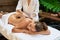 Asian back massage therapy spa hot stone