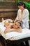 Asian back massage therapy spa hot stone