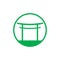 Asian bamboo gate logo vector