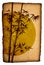 Asian Bamboo on grunge cardboard, Illustration