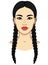 Asian beauty. Animation portrait of a beautiful girl with braids .