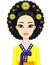 Asian beauty. Animation portrait of the young Korean girl in ancient clothes. Historical hairstyle.