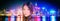 Asian beauty model woman portrait overlay on Hong Kong city night lights skyline banner panoramic of urban background